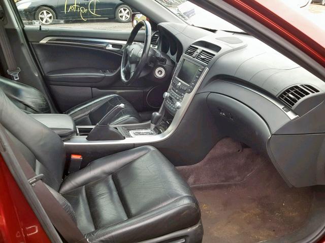 19UUA66255A035890 - 2005 ACURA TL RED photo 5