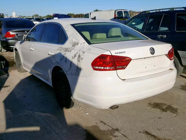 1VWBN7A30DC044447 - 2013 VOLKSWAGEN PASSAT SE WHITE photo 3