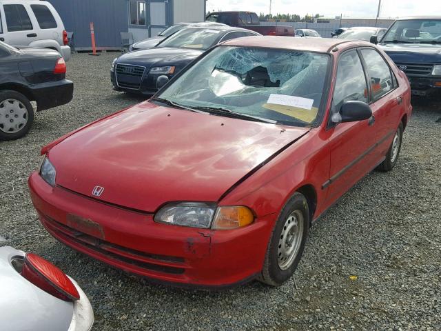 1HGEG8640SL020066 - 1995 HONDA CIVIC DX RED photo 2