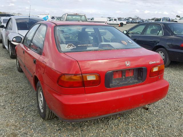 1HGEG8640SL020066 - 1995 HONDA CIVIC DX RED photo 3