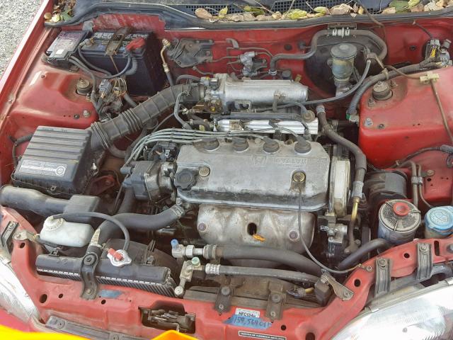 1HGEG8640SL020066 - 1995 HONDA CIVIC DX RED photo 7