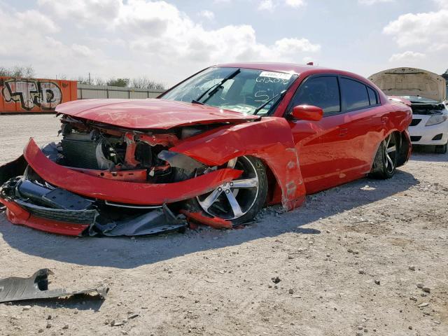 2C3CDXHG2HH612076 - 2017 DODGE CHARGER SX RED photo 2