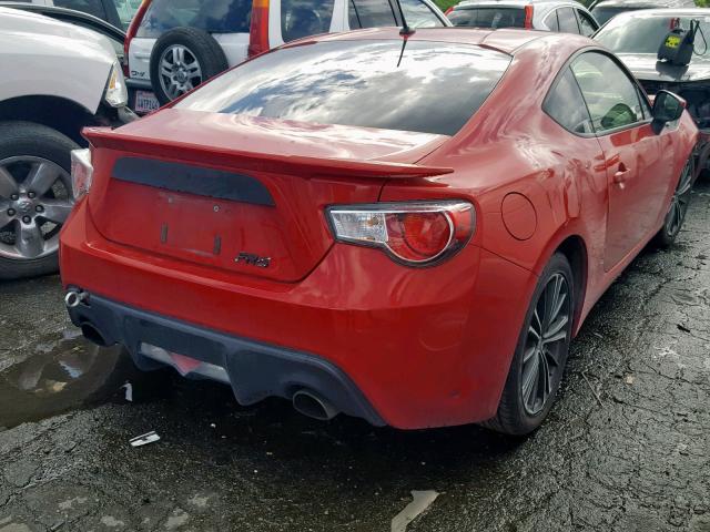 JF1ZNAA18D1726040 - 2013 TOYOTA SCION FR-S RED photo 4
