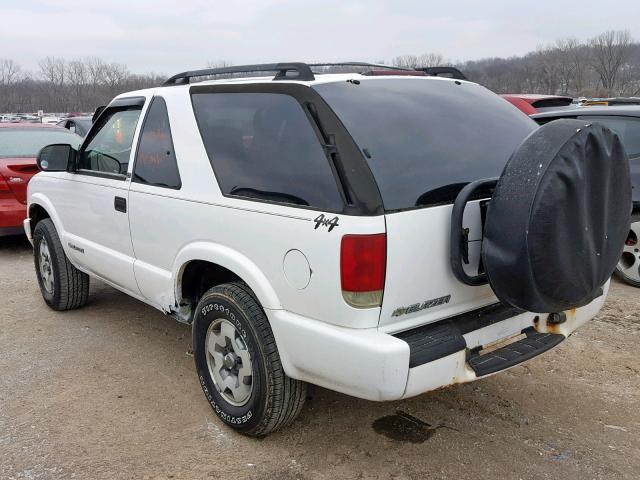 1GNCT18X73K148691 - 2003 CHEVROLET BLAZER WHITE photo 3