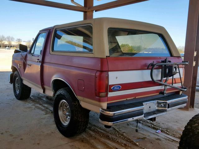 1FMEU15H1MLA60626 - 1991 FORD BRONCO U10 RED photo 3