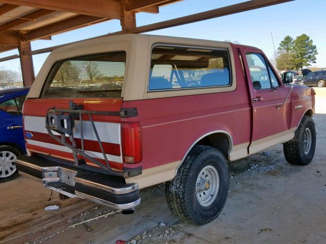 1FMEU15H1MLA60626 - 1991 FORD BRONCO U10 RED photo 4