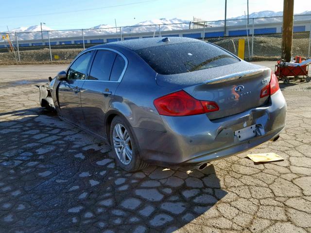 JN1CV6AR2DM750919 - 2013 INFINITI G37 GRAY photo 3