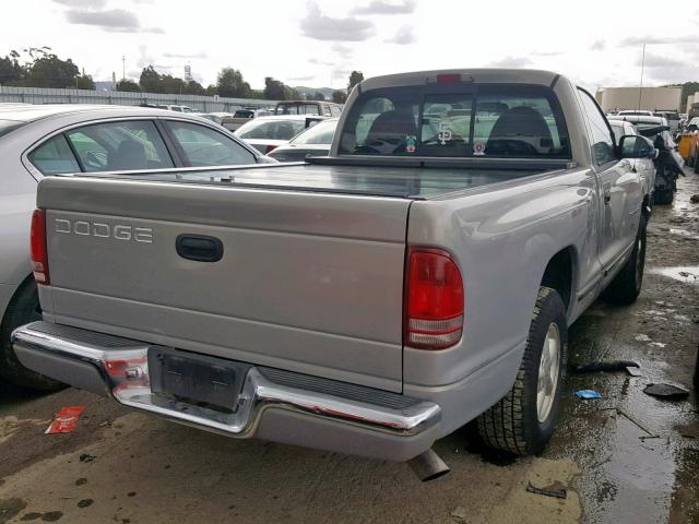 1B7GL26X9WS602494 - 1998 DODGE DAKOTA SILVER photo 4