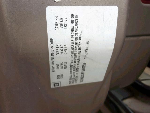 1G1NE52J6Y6257059 - 2000 CHEVROLET MALIBU LS BROWN photo 10