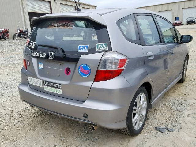 JHMGE8H44AC028145 - 2010 HONDA FIT SPORT GRAY photo 4