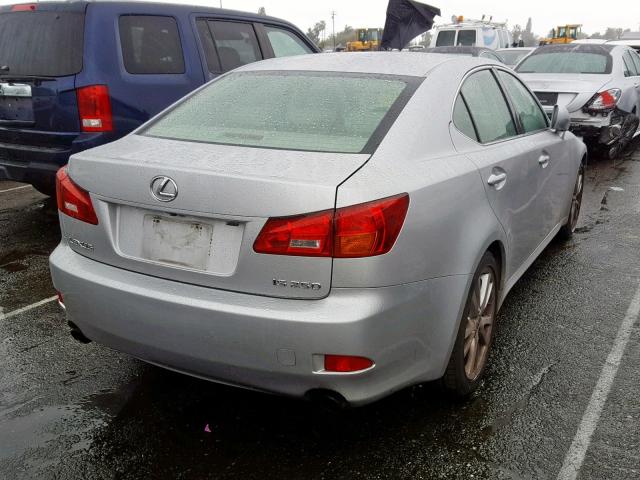 JTHBK262662019588 - 2006 LEXUS IS 250 SILVER photo 4