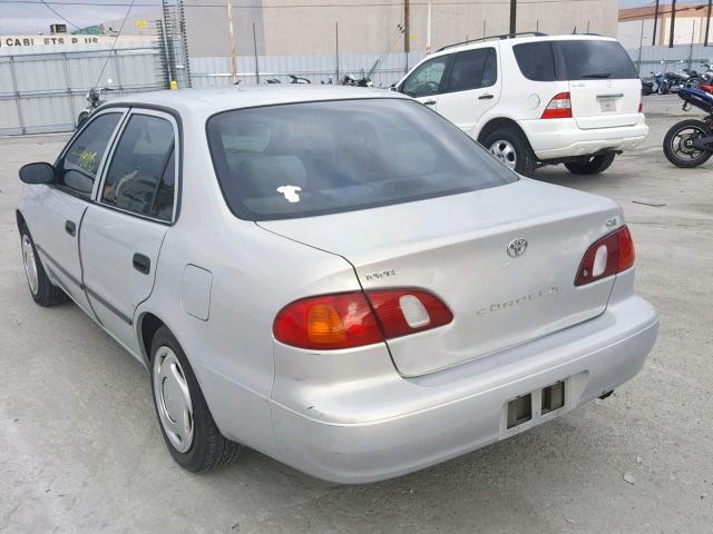 1NXBR12E3YZ393991 - 2000 TOYOTA COROLLA VE SILVER photo 3