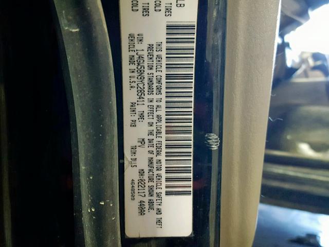 1J4GW58N9YC285411 - 2000 JEEP GRAND CHER BLACK photo 10