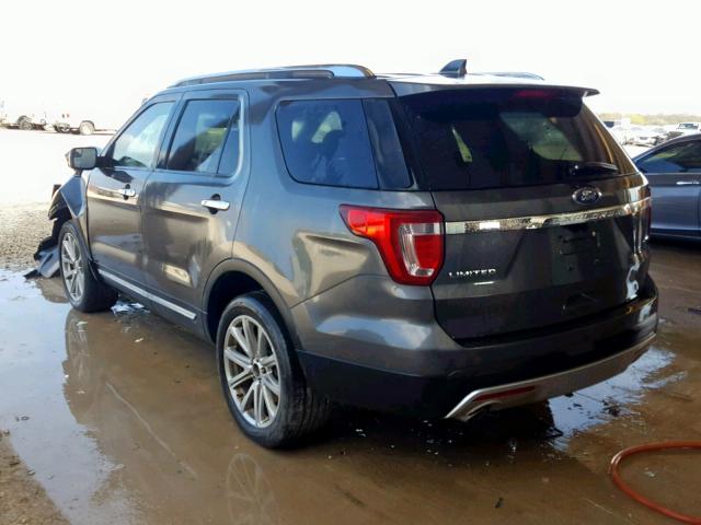 1FM5K8F81HGB47602 - 2017 FORD EXPLORER L GRAY photo 3