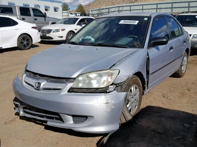 1HGES16444L019298 - 2004 HONDA CIVIC DX SILVER photo 2