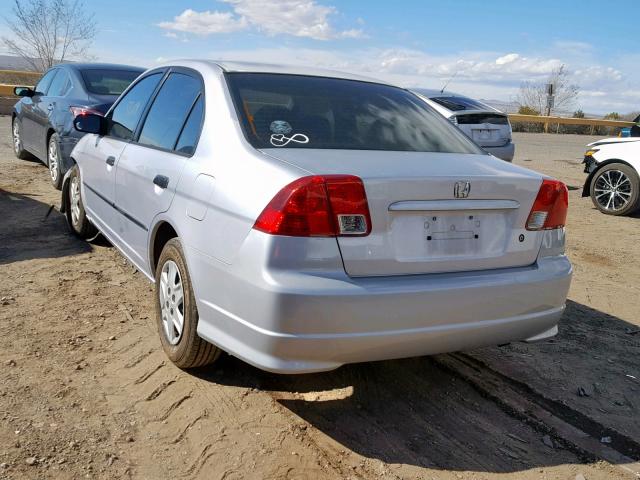 1HGES16444L019298 - 2004 HONDA CIVIC DX SILVER photo 3