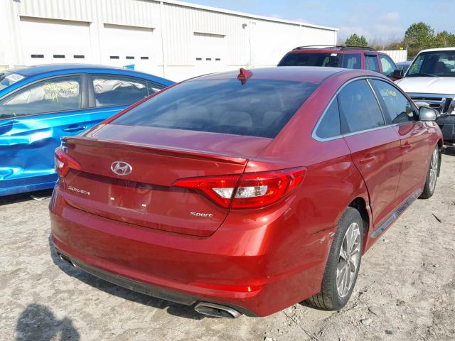 5NPE34AF7FH156510 - 2015 HYUNDAI SONATA SPO RED photo 4