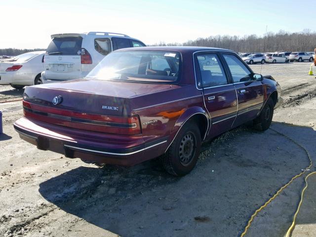 1G4AG54N8N6419989 - 1992 BUICK CENTURY SP BURGUNDY photo 4