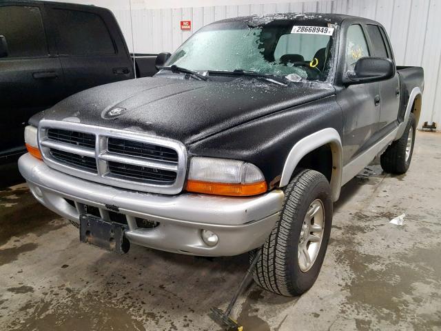 1D7HG48K64S732466 - 2004 DODGE DAKOTA QUA BLACK photo 2