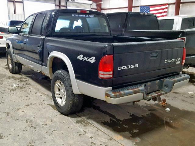 1D7HG48K64S732466 - 2004 DODGE DAKOTA QUA BLACK photo 3