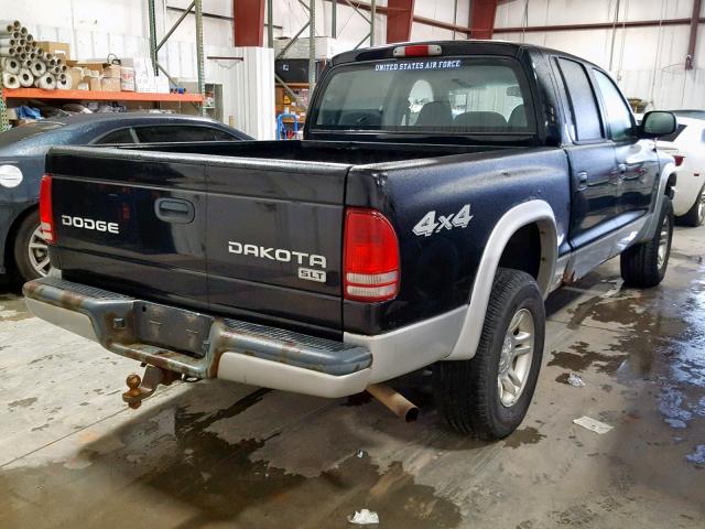 1D7HG48K64S732466 - 2004 DODGE DAKOTA QUA BLACK photo 4