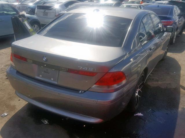 WBAGL63403DP68336 - 2003 BMW 745 I GRAY photo 4