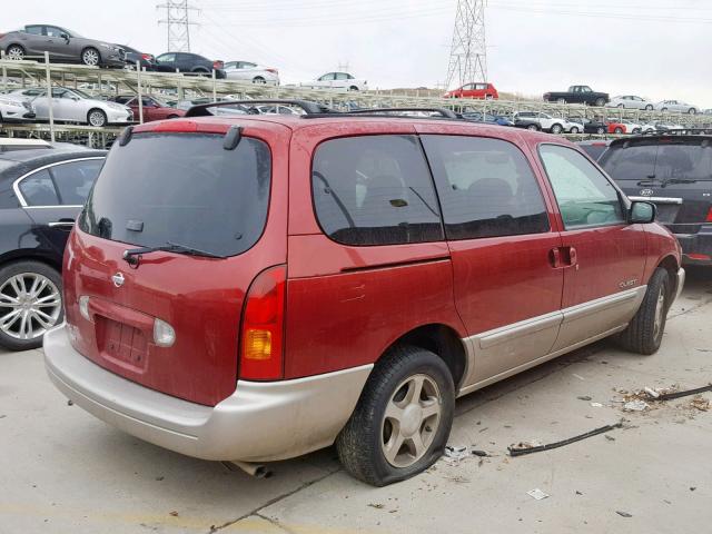 4N2XN11T6YD813181 - 2000 NISSAN QUEST SE RED photo 4