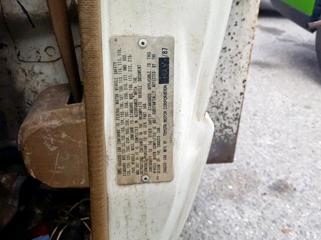 JT5RN75UXH0017358 - 1987 TOYOTA PICKUP CAB WHITE photo 10