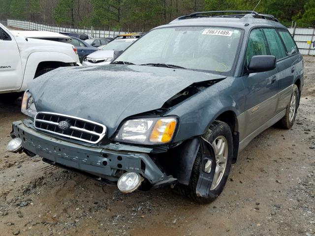 4S3BH6651Y7661160 - 2000 SUBARU LEGACY OUT GREEN photo 2