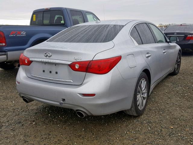 JN1BV7AP9EM687481 - 2014 INFINITI Q50 BASE SILVER photo 4