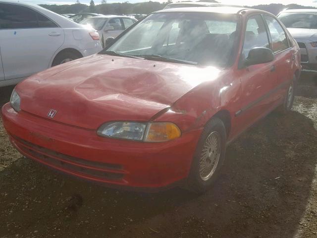 JHMEG8548PS002796 - 1993 HONDA CIVIC DX RED photo 2