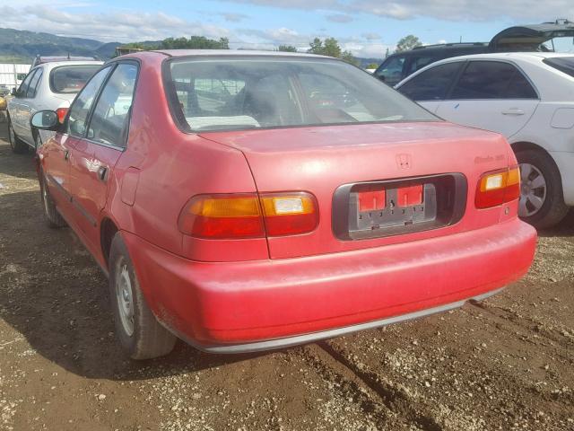 JHMEG8548PS002796 - 1993 HONDA CIVIC DX RED photo 3