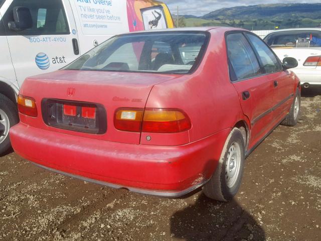 JHMEG8548PS002796 - 1993 HONDA CIVIC DX RED photo 4