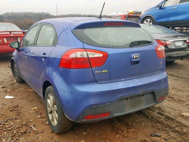 KNADN5A34F6435504 - 2015 KIA RIO EX BLUE photo 3