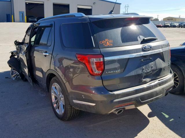 1FM5K7F88JGC70278 - 2018 FORD EXPLORER L CHARCOAL photo 3