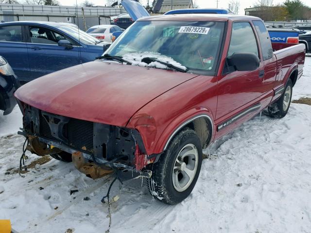 1GCCS19W428150282 - 2002 CHEVROLET S TRUCK S1 RED photo 2
