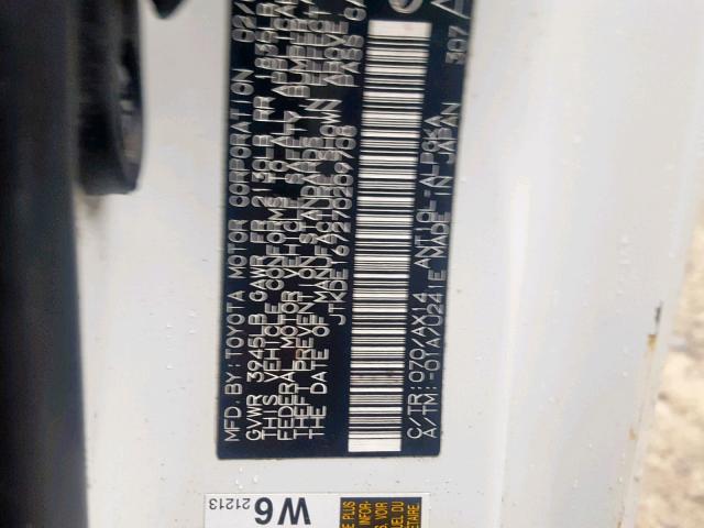 JTKDE167270209708 - 2007 TOYOTA SCION TC თეთრი ფოტო 10