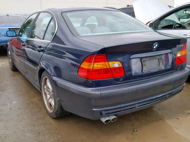 WBAEV534X3KM32796 - 2003 BMW 330 I BLUE photo 3