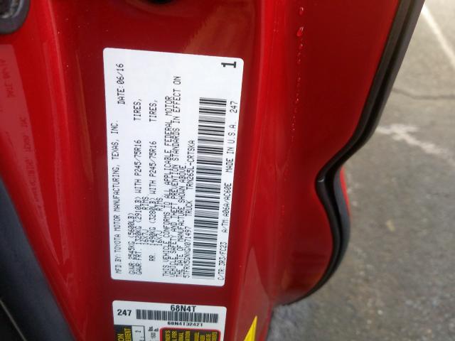 5TFRX5GNXGX071497 - 2016 TOYOTA TACOMA ACCESS CAB  ფოტო 10