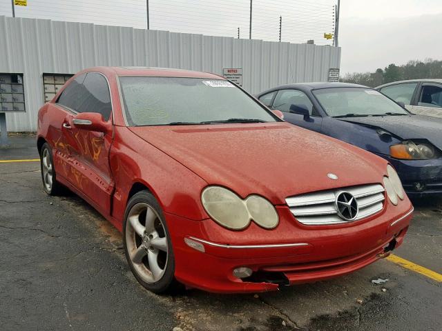 WDBTJ65J45F166068 - 2005 MERCEDES-BENZ CLK 320C RED photo 1