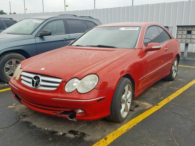 WDBTJ65J45F166068 - 2005 MERCEDES-BENZ CLK 320C RED photo 2