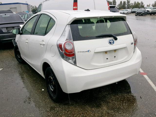 JTDKDTB32D1547678 - 2013 TOYOTA PRIUS C WHITE photo 3