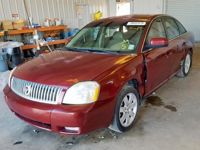 1MEHM40187G610896 - 2007 MERCURY MONTEGO LU BURGUNDY photo 2