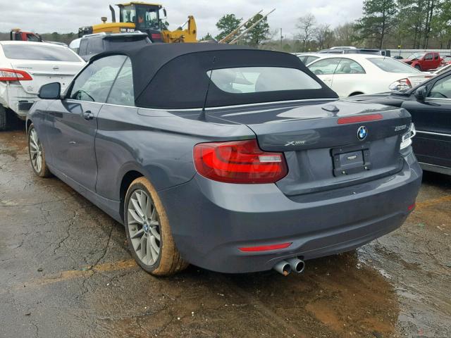 WBA1K7C59FV473001 - 2015 BMW 228 XI GRAY photo 3