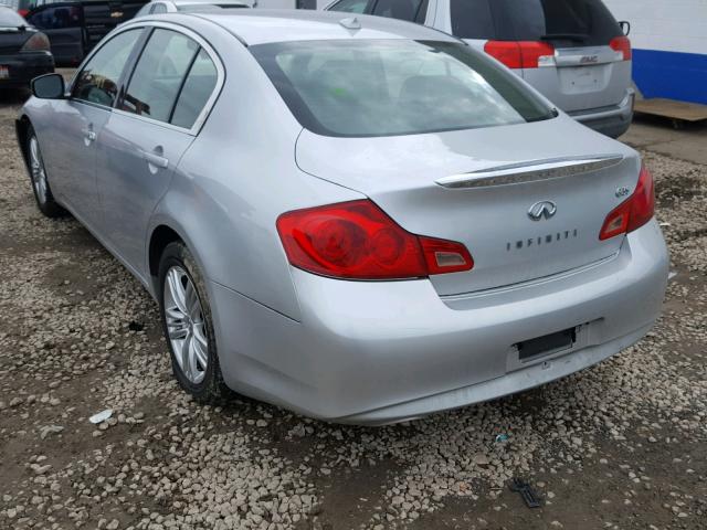 JN1DV6AP3BM601984 - 2011 INFINITI G25 BASE SILVER photo 3