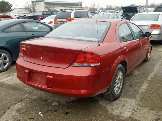 1C3EL46X74N226395 - 2004 CHRYSLER SEBRING LX RED photo 4