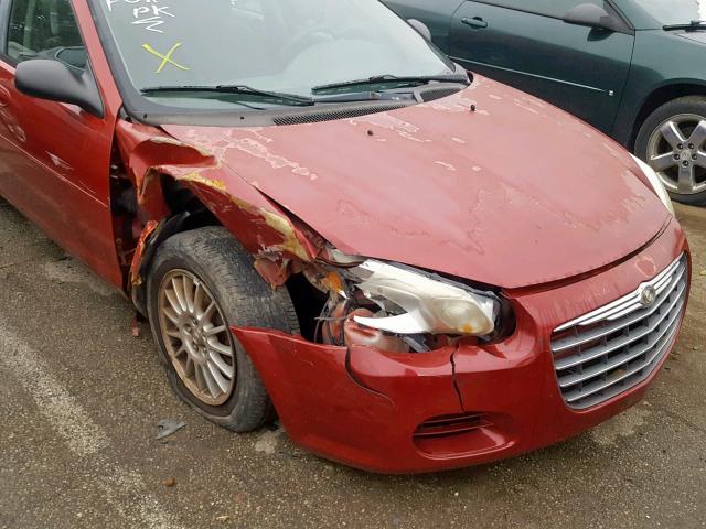 1C3EL46X74N226395 - 2004 CHRYSLER SEBRING LX RED photo 9