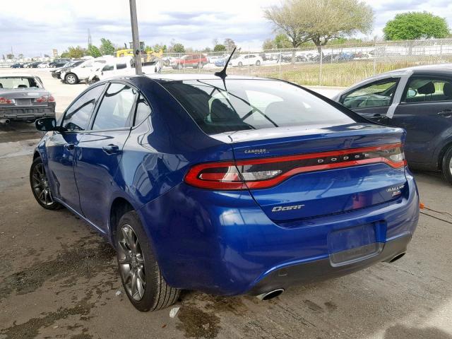 1C3CDFBB7ED723643 - 2014 DODGE DART SXT BLUE photo 3