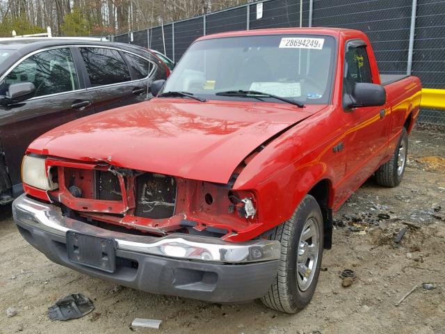 1FTYR10C21TA00882 - 2001 FORD RANGER RED photo 2