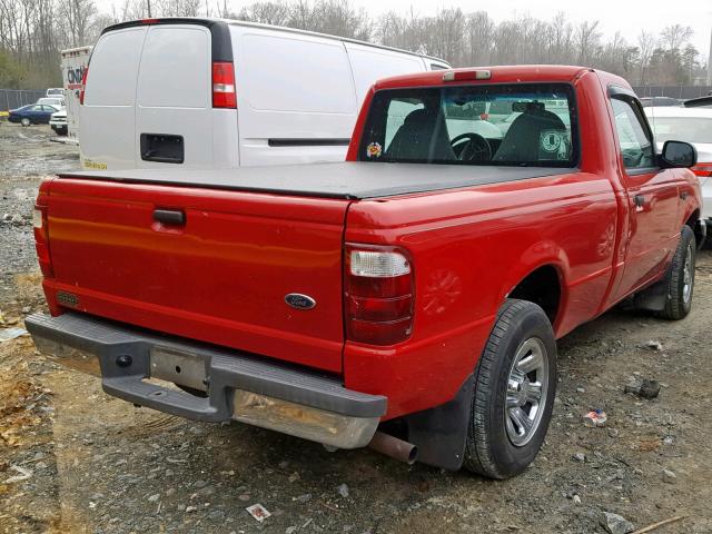 1FTYR10C21TA00882 - 2001 FORD RANGER RED photo 4